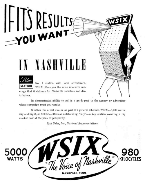 fadedsignals:Here are earlier entries about WSIX-AM in Nashville, today’s WYFN-AM.