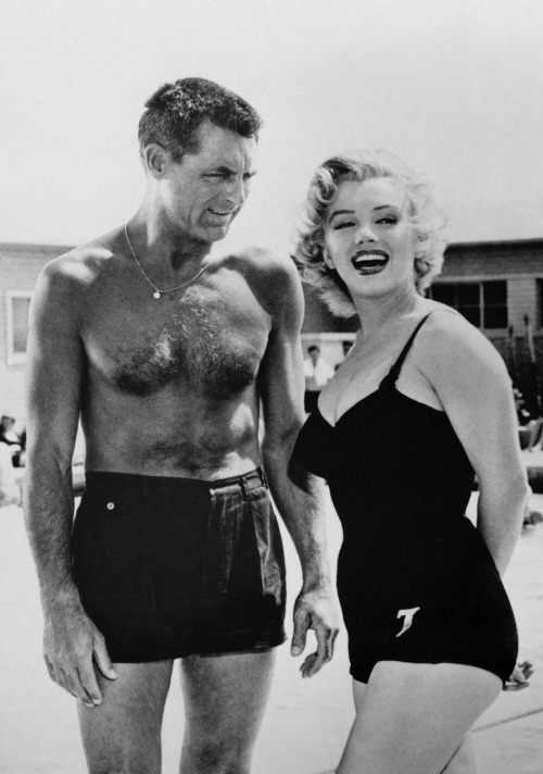 Perfectlymarilynmonroe:  Marilyn Monroe And Cary Grant On The Set Of Monkey Business