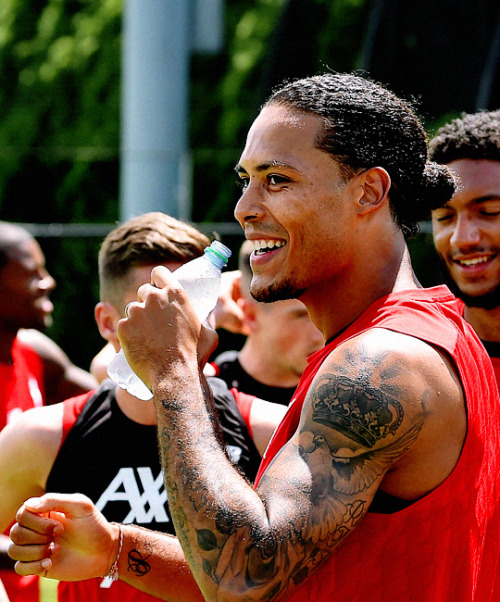 ianrushs: Virgil van Dijk of Liverpool during a training session on July 17, 2019 in South Bend, In