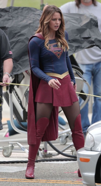 celebsinpantyhose:  Melissa benoist as supergirl in tights and boots