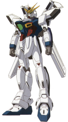 the-three-seconds-warning:GX-9900-DV Gundam X Divider  The GX-9900-DV Gundam X Divider is a custom modified version of a GX-9900 Gundam X in the After War Gundam X.  Featuring a X-shaped backpack, which stores two large beam swords and has two energy