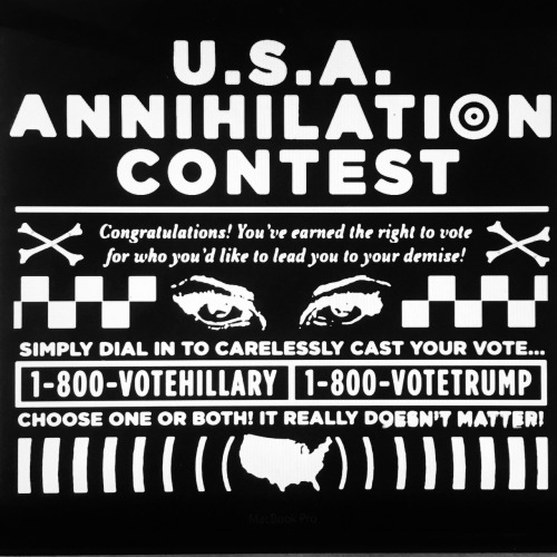 Due to popular demand as well as the growing joke of our political state, the USA Annihilation tee has been restocked in a new color way. Only 50 made. Shipping in two weeks. WWW.WELLFEDNEWYORK.COM