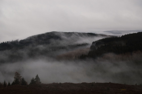 Clouds dancing around Creag an Uamhaidh, Perthshire, ScotlandWe were up at the top for no more that 