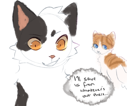 Yes, hi, here’s a friendly reminder that Swiftpaw was Bramble/Tawny’s half brother! : )! 