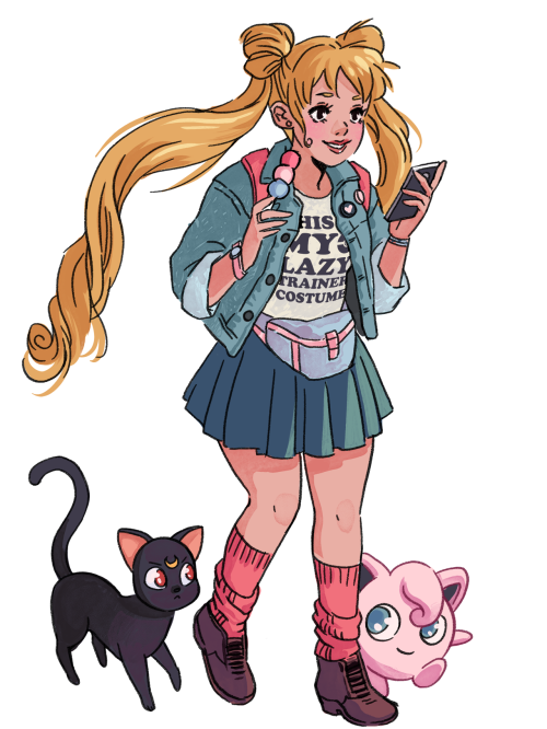 lisasterle:A Halloween costume for Usagi: Pokemon Go Trainer!! <3p.s. you KNOW Luna would have th