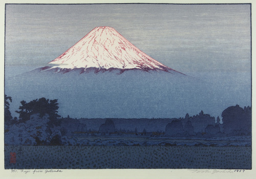 Yoshida Tōshi, Mt. Fuji from GotenbaWoodblock print; ink and color more
