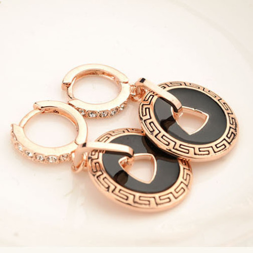 stylelist-tidebuy:  Black Rhinestone Decorated Round Shape Earring