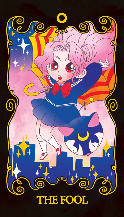 tallesrodrigues:Novas cartas de tarot, dessa vez o tema é Sailor Moon, que eu tanto amo. Vamos ver q