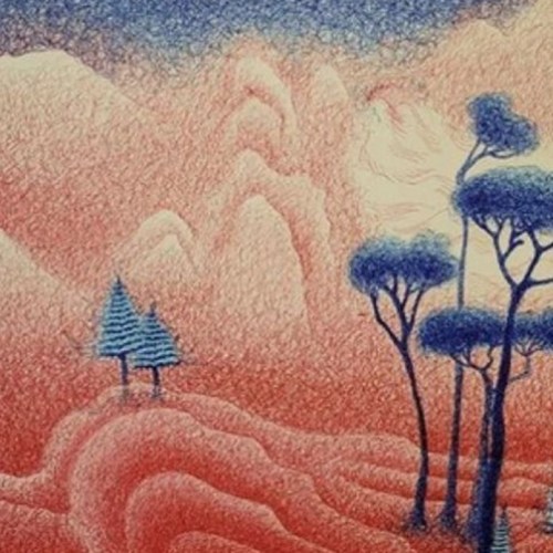 I am a big fan of the new works by @yuehui_liu - the interpretation with ballpens of landscapes is s