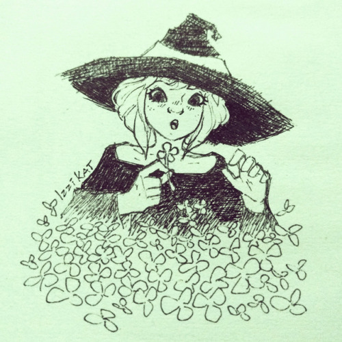 Inktober: FoundFinding four-leaf clovers is a disproportionately large part of my casual practice. ‘