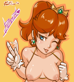 fallenwarriorrev-art:  More Ponytail Daisy to my Real Followers. PD: I enjoyed doing this. ( ͡° ͜ʖ ͡°)   &lt; |D’‘‘‘