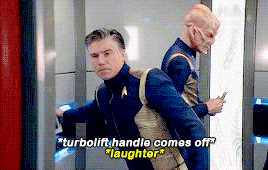 ansonmountdaily:Bonus:Anson Mount in the Star Trek: Discovery Season 2 bloopers and gag reel (DVD ex