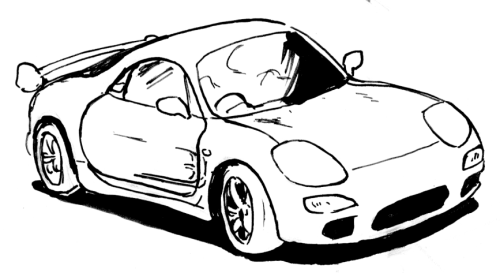 Cars… but cute?!I drew some of my favs! A Rally Celica, Miata, and RX7 FD, and then the new S