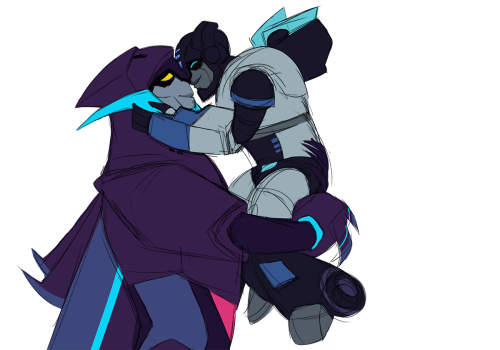 sikkusushotto:Old drawing of Discordia and Bluetune before the war. They’re Jazz’s creat