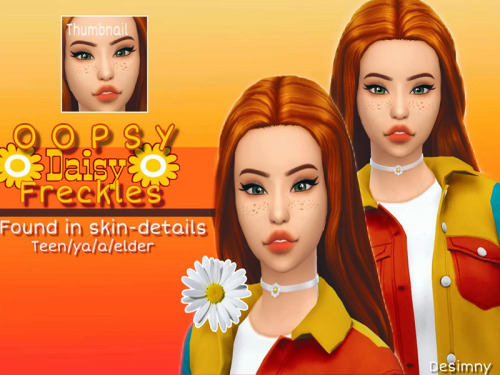 desimny:  Hey Simmers!! So I’ve been obsessed with freckles lately and I decided to make 