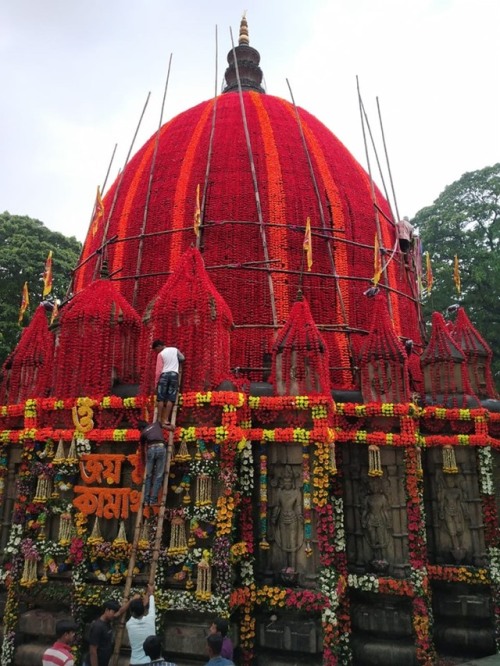 Kamakhya temple decorated for Navratri festival. Guwahati, Assam