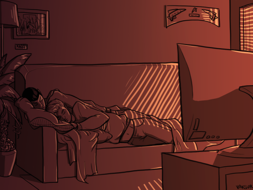 vaksur:Domestic space husbands falling asleep on their couch :’)