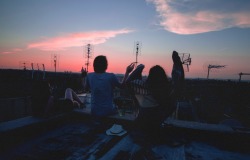 coltre:  Enjoying the view with my friends from a roof in Rome 