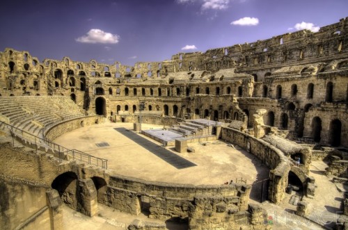 swiftfooted-a:El Djem Roman amphitheaterThe largest amphitheater in Africa, and the third of the ent