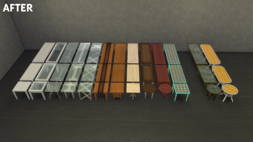 illogicalsims:Dining Tables Plus - CC Addon for Base GameIt always bugged me a little how dining tab