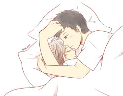 na-ruu:  ssho25 said: how about daisuga cuddling up in a blanket together? I’ve never drawn daisuga before but i’m happy to get request to draw them! 