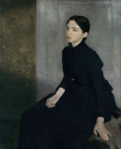 Portrait of the artist’s sister Anna Hammershoi,1885, Vilhelm Hammershoi