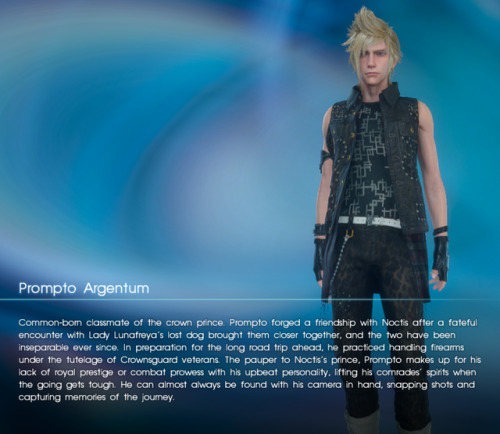 dizzymoogle: Dossier - Prompto Argentum