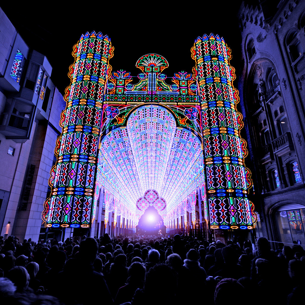 sixpenceee:  The LED Cathedral During The Light Festival in Ghent, Belgium  