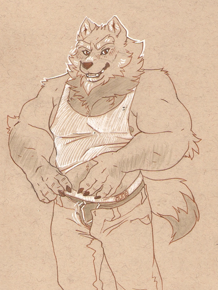 whenthewolfcomeshome: its Tankhunk Hunkwolf! too-small tank tops are the best yes good