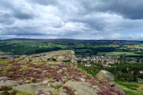 The Cow and Calf rocks overlooking Ilkley, and the Twelve Apostles stone circle on top of the moor. 