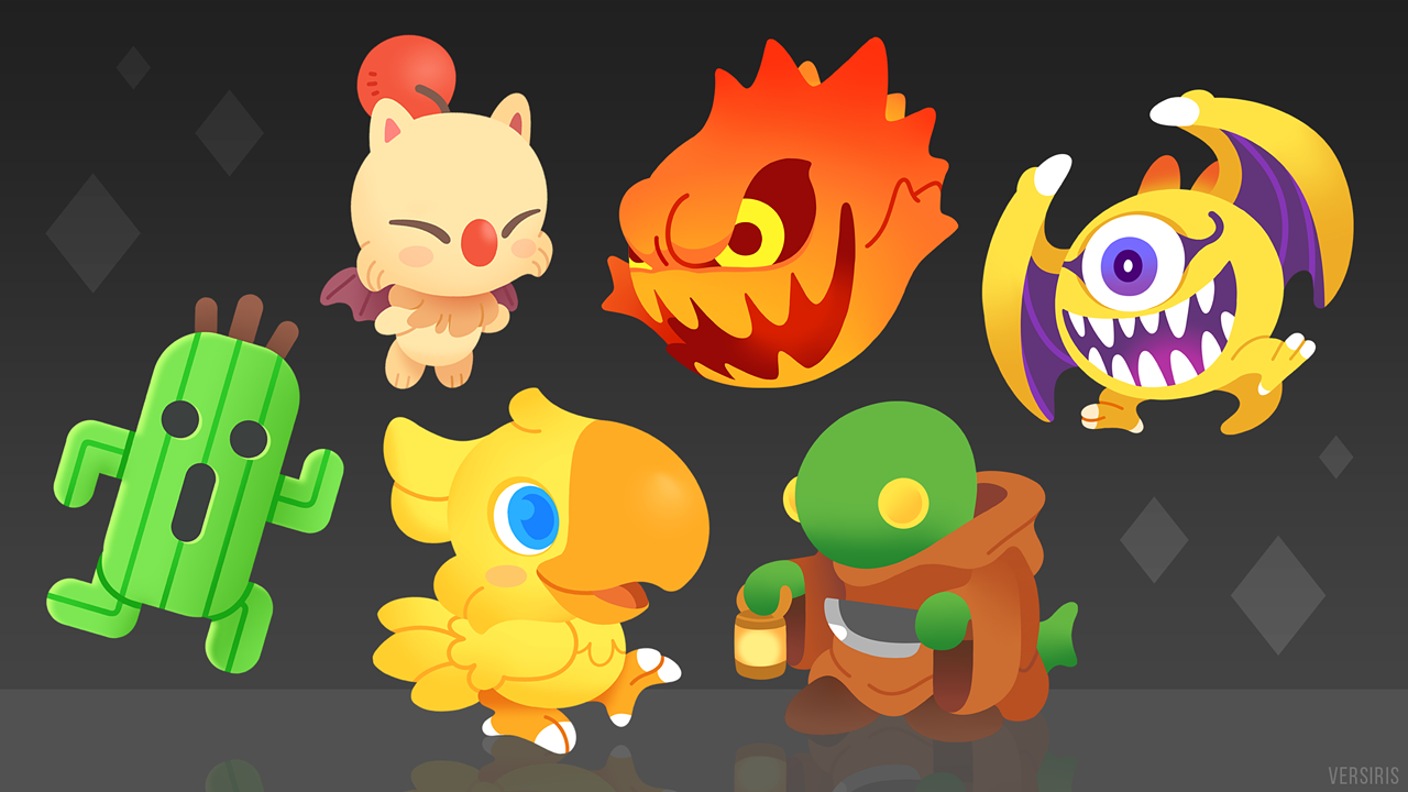 versiris: Been working on some Final Fantasy mascots. Keychains are in the making,