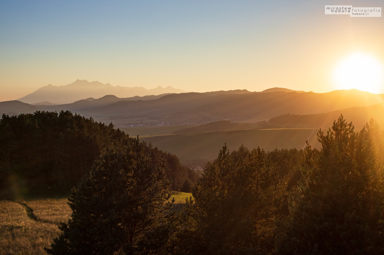 Widok na Tatry o zachodzie słońca
Okolice Starej Lubowni