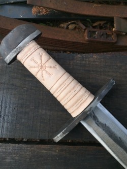 lunarlightforge:  I did a leather wrap on the Viking sword. This blade is available on my website.   Website: lunarlightforge.com  Thanks everyone! 