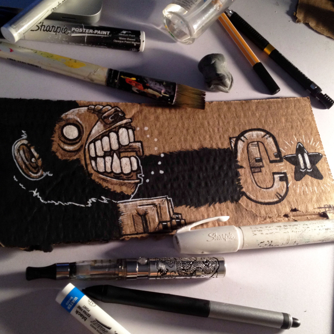 cross-connect:  Cardboard Junk art by Marcos Machina