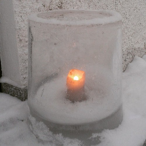 A light to guide you home #wandering #snow #alps #Hallstatt#candlelight