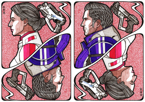 Mass Effect Cards: Ashley Williams and Kaidan Alenko