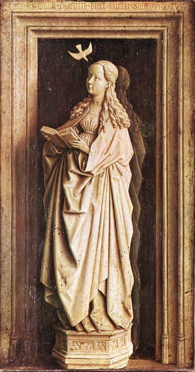 allegoryofart:  Annunciation, Jan van Eyck, c. 1436  Meg i et nøteskall