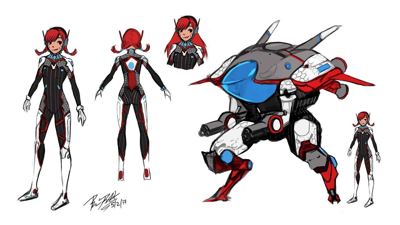 tambriart:   It was too good to resist drawing it! A Wendy’s themed skin for D.Va.