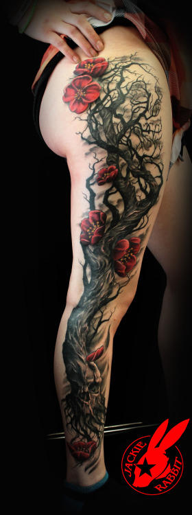 fuckyeahtattoos:  Custom Tattoo by Jackie Rabbit@ Eye of Jade Tattoo319 Main St., Chico, California(530) 343-5233https://www.facebook.com/JackieRabbitTattoo