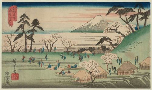 tofugu:Cherry-blossom Viewing at Asuka Hill - Utagawa Hiroshige (Late Edo Period 1835-39)高砂の尾上の桜咲きにけ