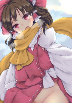 hakurei reimu (touhou) drawn by chikado -