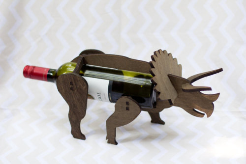 sosuperawesome:Wine-O-Saurs and Wine-o-Ceros, by Pete Betcher on Etsy