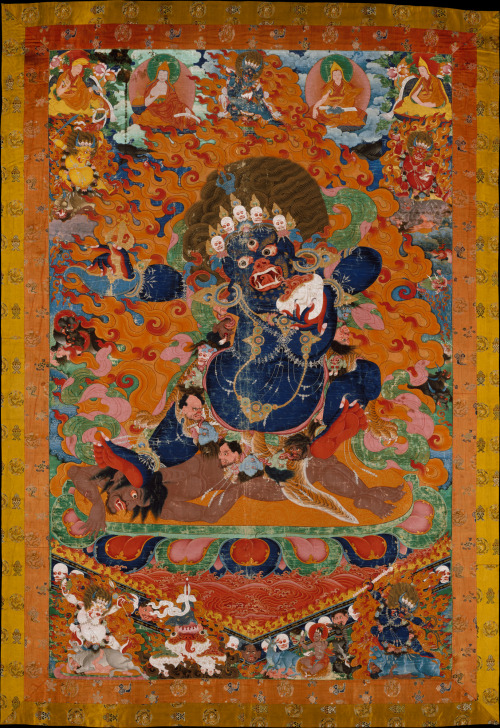 Tibetan painting of Yama, an Indian death-god who became a protector of Buddhism after being tamed b