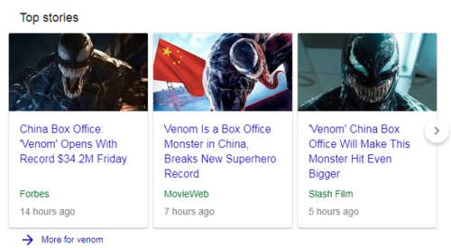 venomouscorrupter: Venom takes China effortlessly. Truly a world wide star is born. The Sony China a