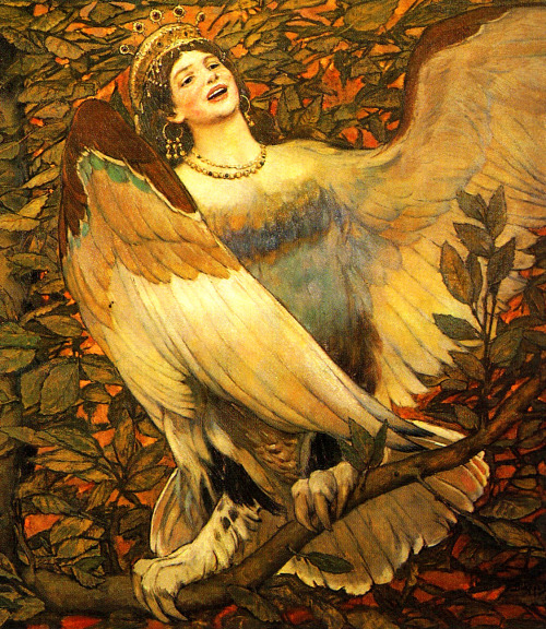 nigra-lux:  VASNETSOV, Viktor Mikhaylovich (1848-1926) Sirin and Alkonost – Birds of Joy and Sorrow, details1896Ed. Orig. 