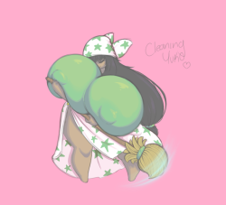 Kendalljt: Cleaning Yuko This Was Just A Sketch I Decided To Color. Cleaning Kirby