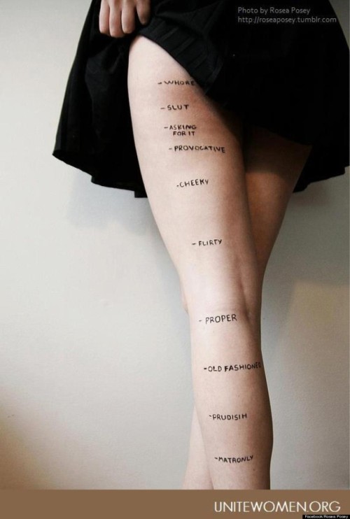 4werochic: Une photo des différentes longueurs de jupe met en avant le sexisme ambiant au Can