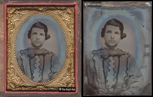 revoltedstates:Civil War: Trans-Mississippi Confederate Battle Shirt: Tintype c.1861 by The Dog’s 