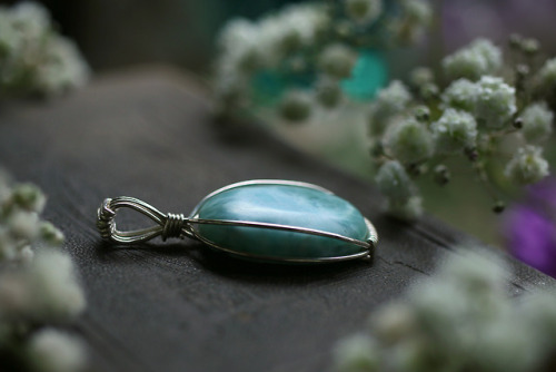 This beautiful larimar pendant in sterling silver is now available at my Etsy Shop - Sedna 9037