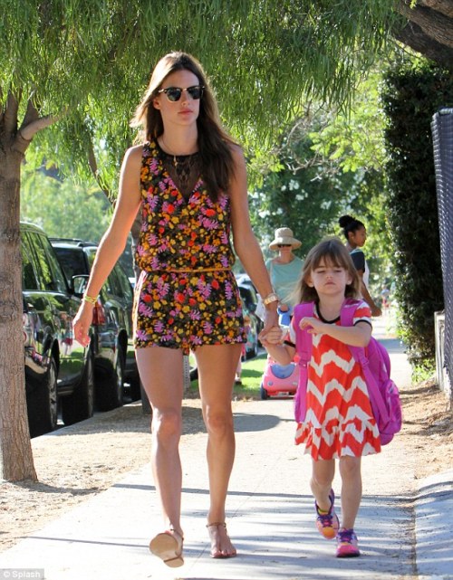 Alessandra and daughter Anja headed off to school on Wednesday